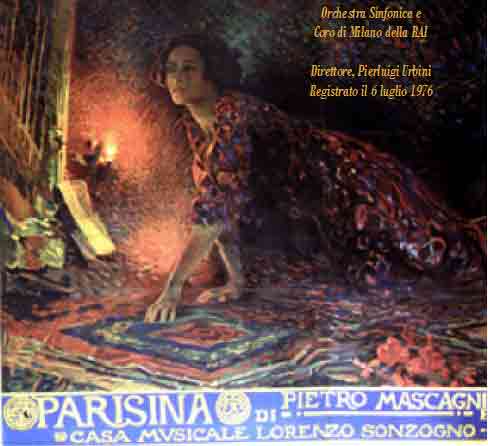 Plakat zu Mascagnis Oper Parisina 1976