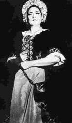 Sopran Renata Tebaldi als Wally in Catalanis "La Wally" 1953 in Mailand